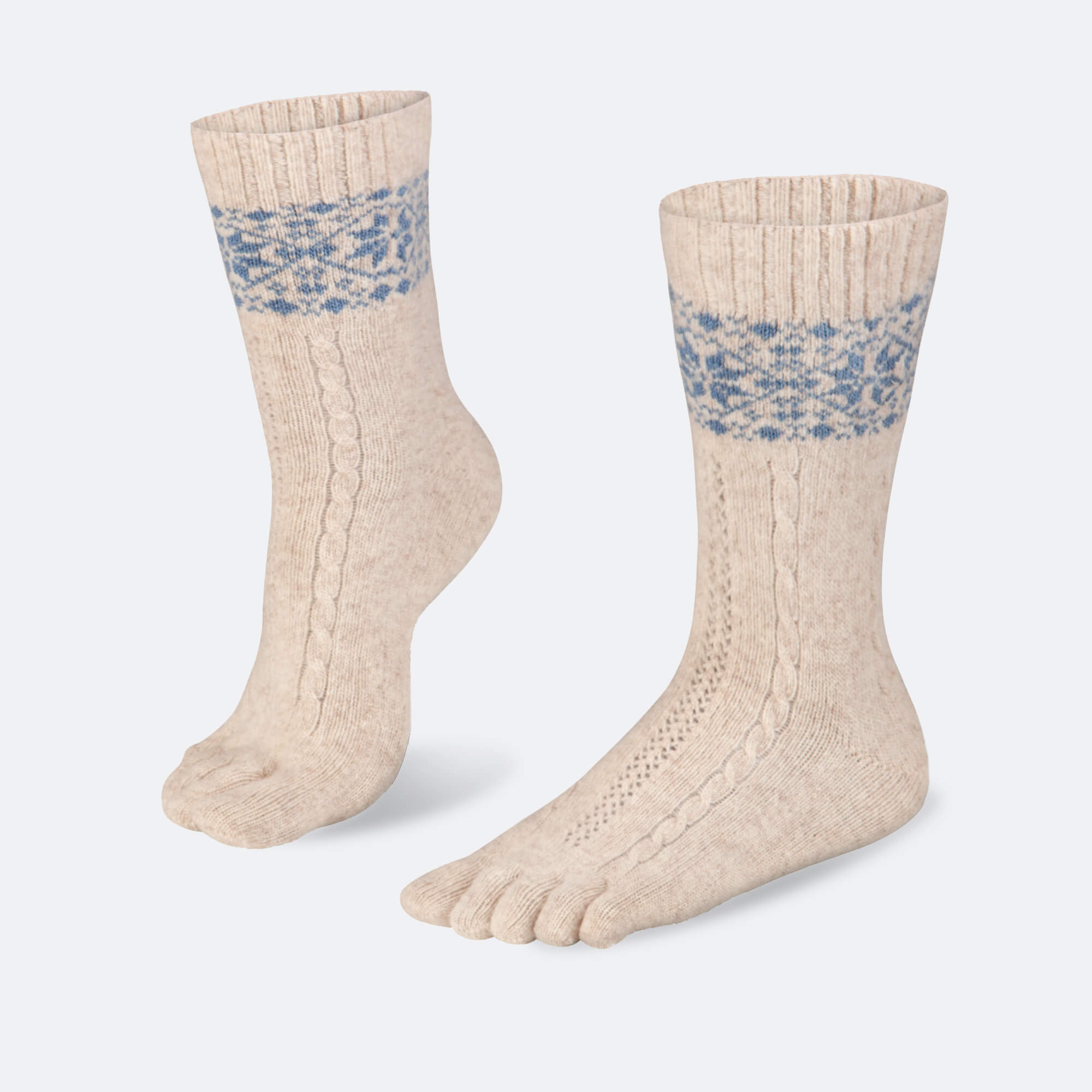 BÄR Schuhe Snowflakes Zehensocken beige/blau Hauptbild