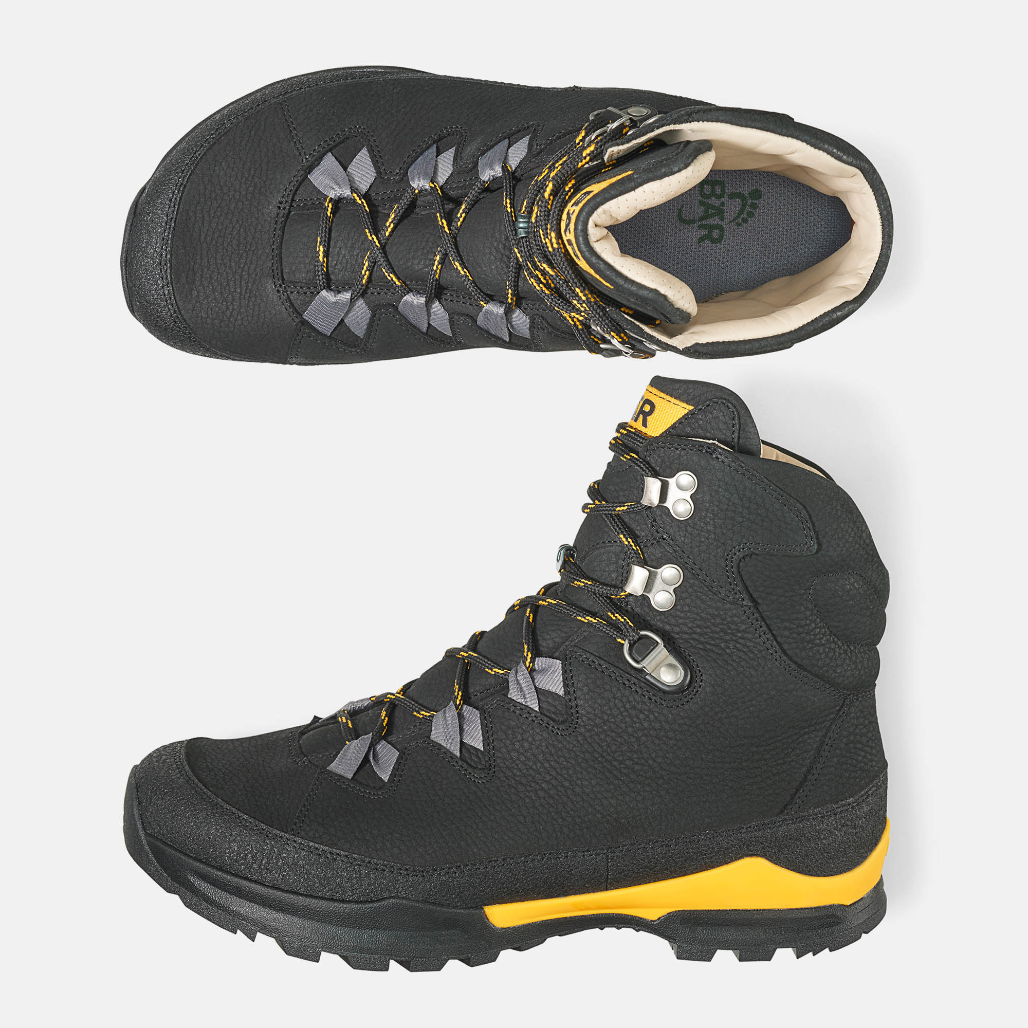 BÄR Schuhe Herrenschuhe Wanderstiefel Bergkomfort Wanderstiefel 2.0 schwarz/orange terracare® Rindnubuk wasserabweisend Ansicht von oben