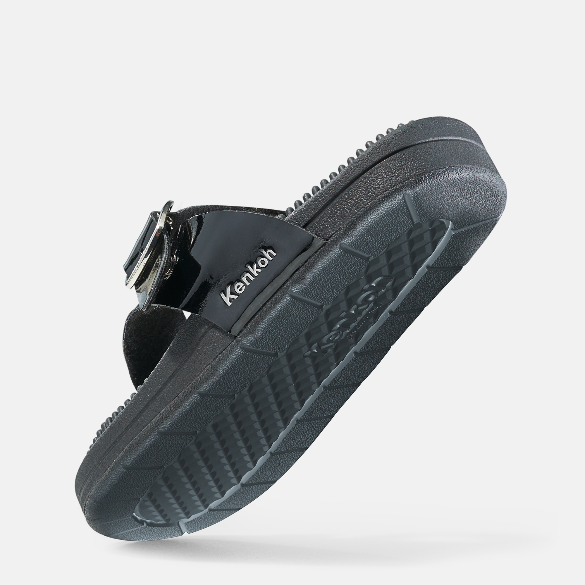 BÄR Schuhe Damenschuhe Hausschuhe Kenkoh Massage-Sandalen Damen schwarz Synthetisches Leder Seitenansicht