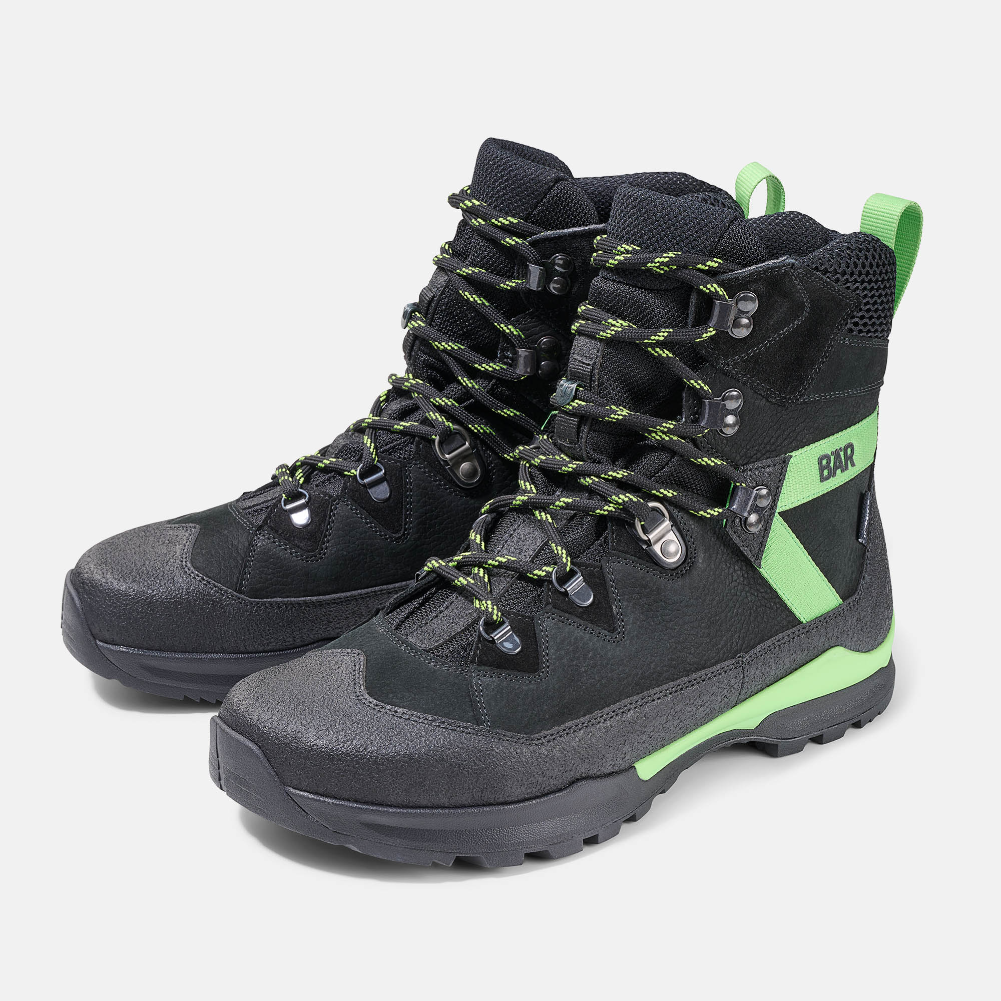 BÄR Schuhe Unisexschuhe Wanderstiefel Bergkomfort WP schwarz/grün terracare® Rindnubukleder wasserabweisend, Rindveloursleder, Textil, Hauptbild