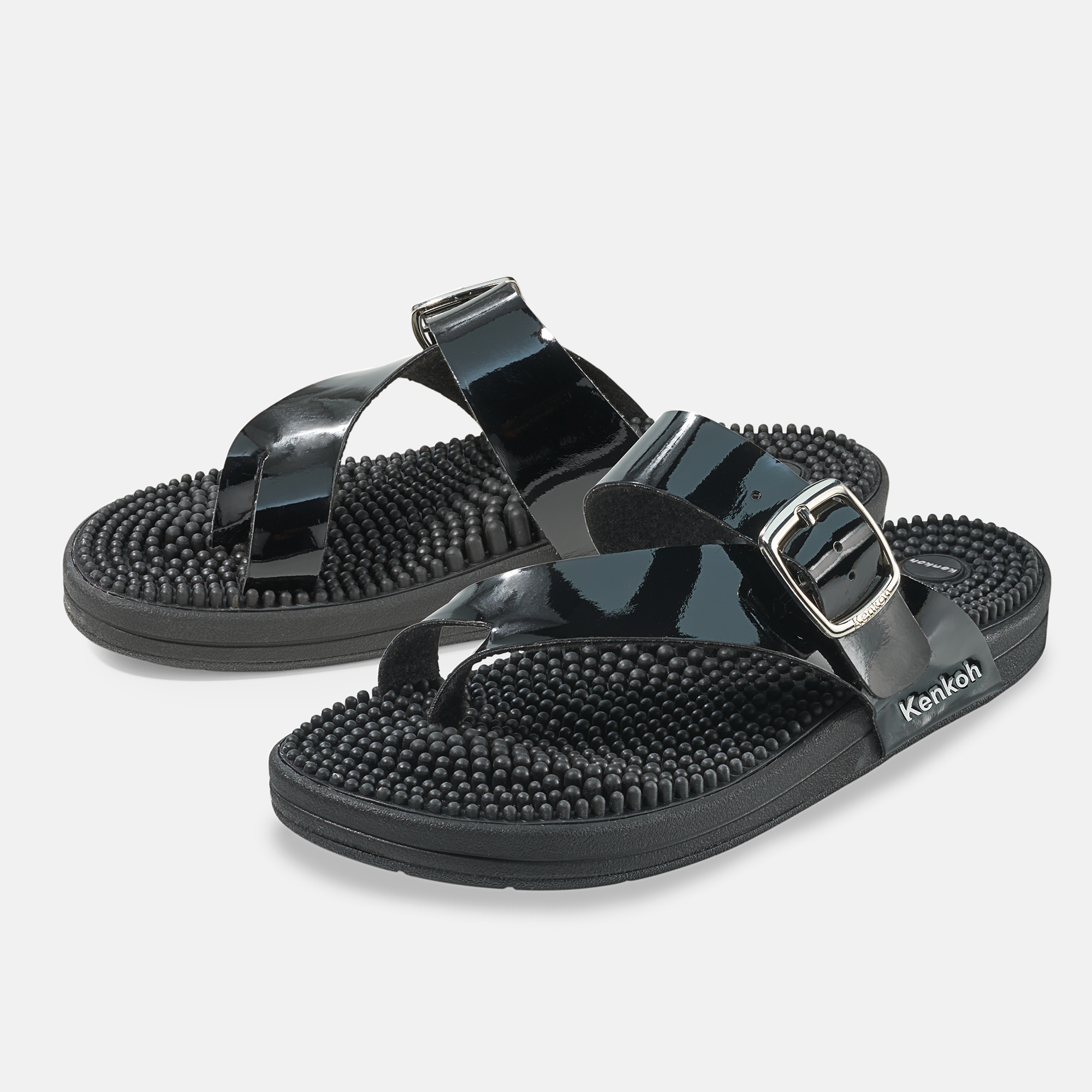 BÄR Schuhe Damenschuhe Hausschuhe Kenkoh Massage-Sandalen Damen schwarz Synthetisches Leder Hauptbild