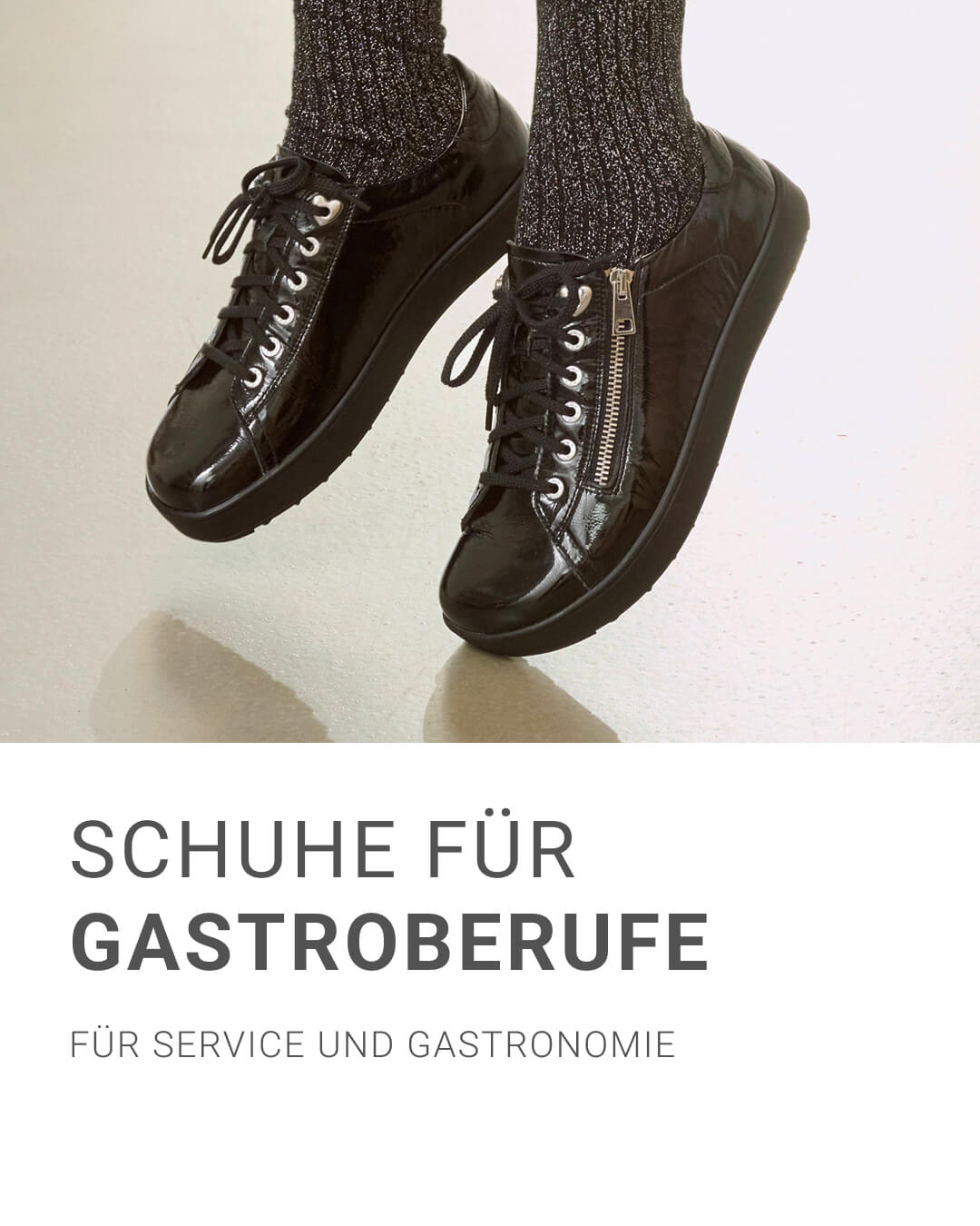 Schwarze Schuhe mit Reißverschluss für Service- und Gastronomieberufe