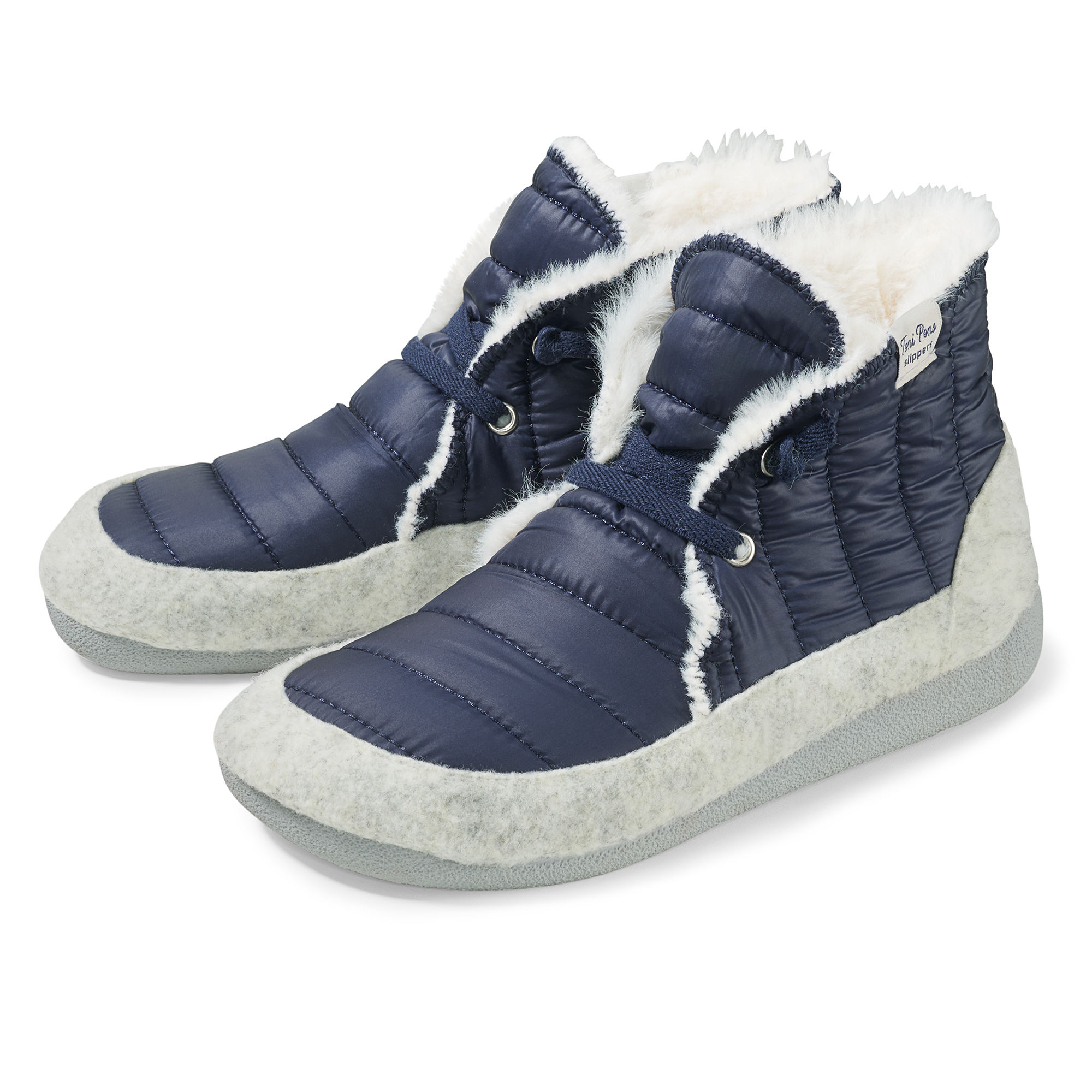 BÄR Schuhe Damenschuhe Hausschuhe Mady blau/beige Polyester Hauptbild