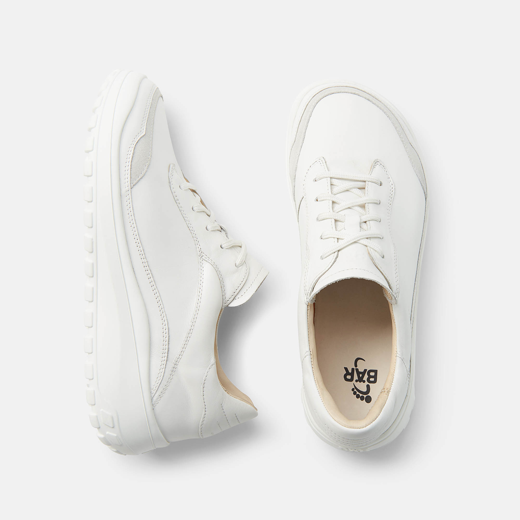 BÄR Schuhe Damenschuhe Alltag Quinn weiß Kalbnappaleder, Kalbveloursleder Ansicht von oben