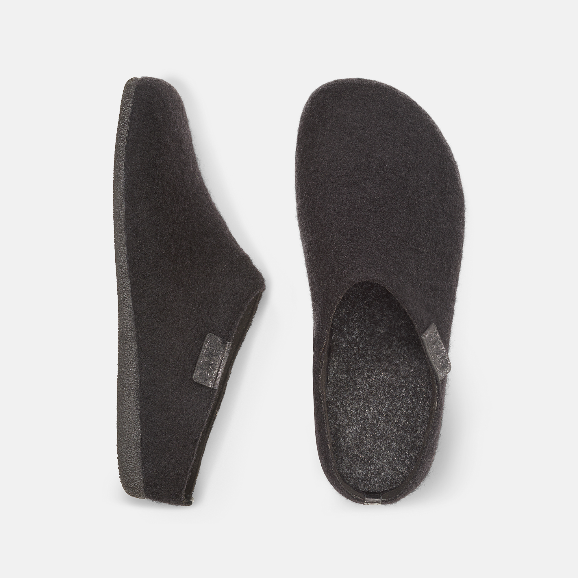 BÄR Schuhe Unisexschuhe Hausschuhe Hugo schwarz 75% Wolle, 25% Polyamid Ansicht von oben