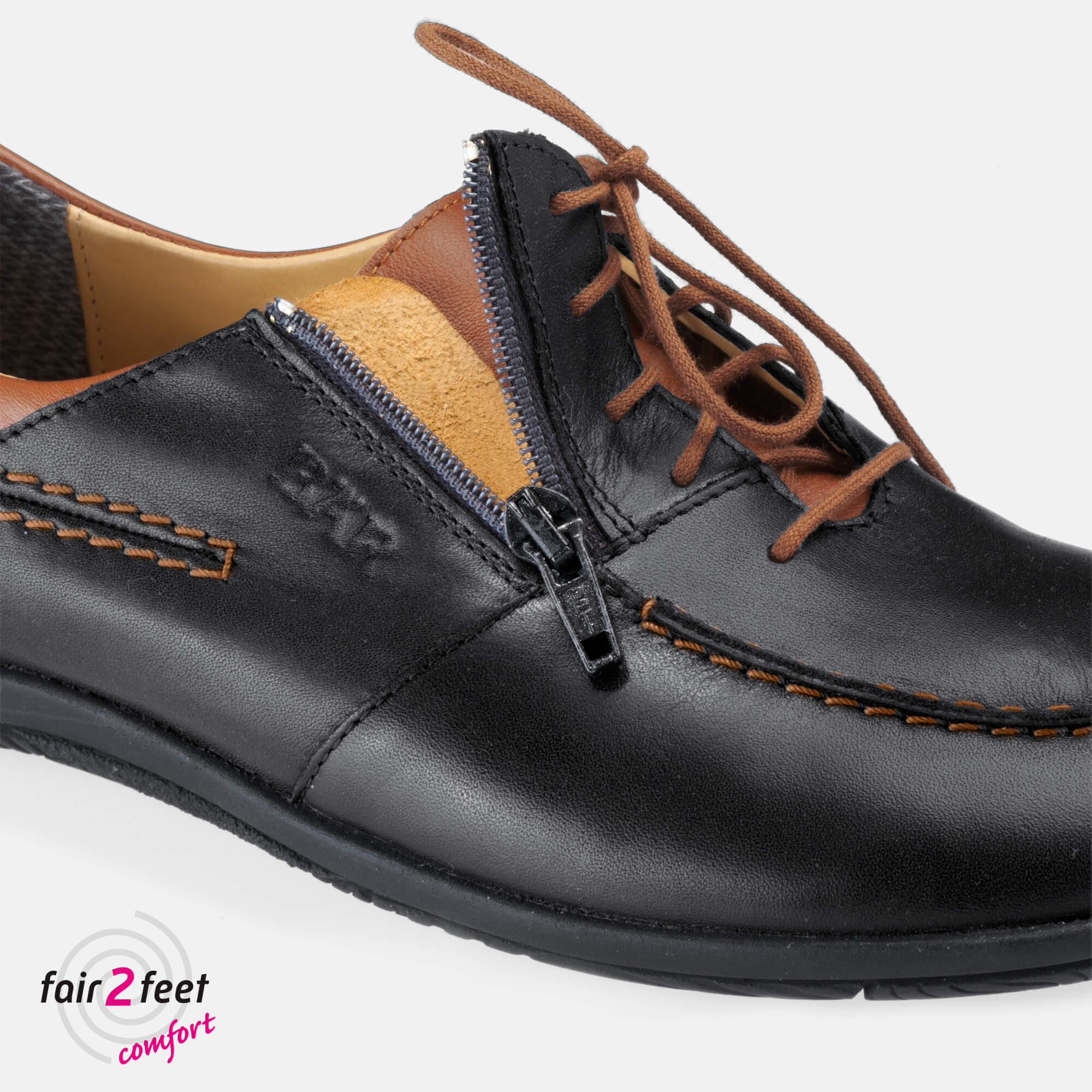 BÄR Schuhe Damenschuhe Freizeitschuhe Jolanda schwarz/braun Kalbnappaleder Seitenansicht