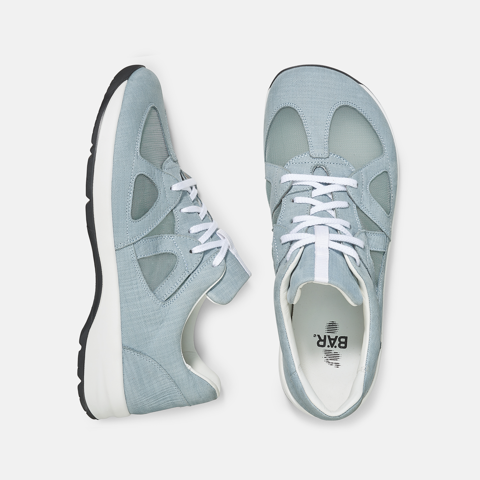 BÄR Schuhe Damenschuhe Freizeitschuhe Kayla hellblau Kalbveloursleder geprägt, Textil Ansicht von oben