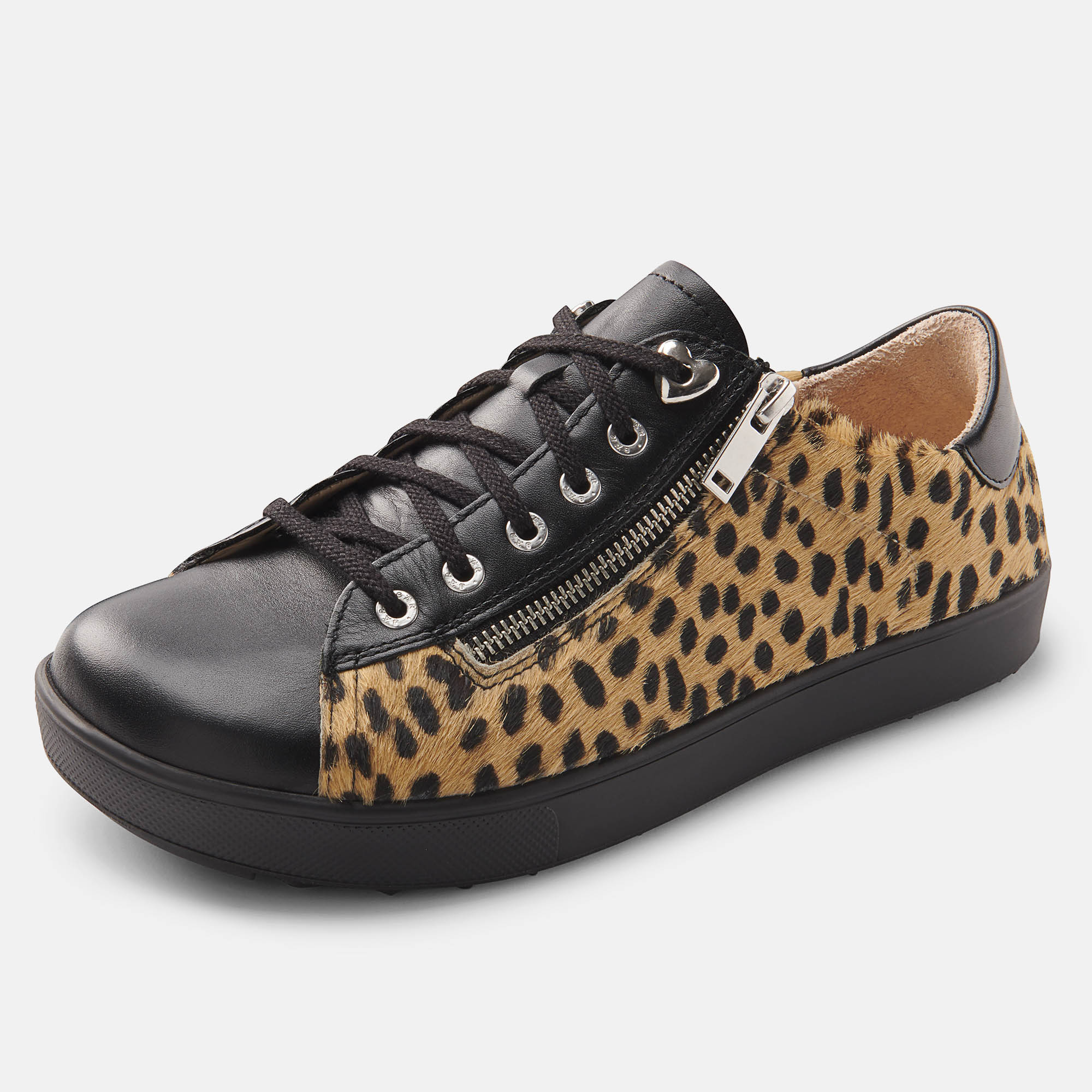 BÄR Schuhe Damenschuhe Freizeitschuhe Margot schwarz/leo Kalbnappaleder, Gefärbtes Rindfell Produktbild