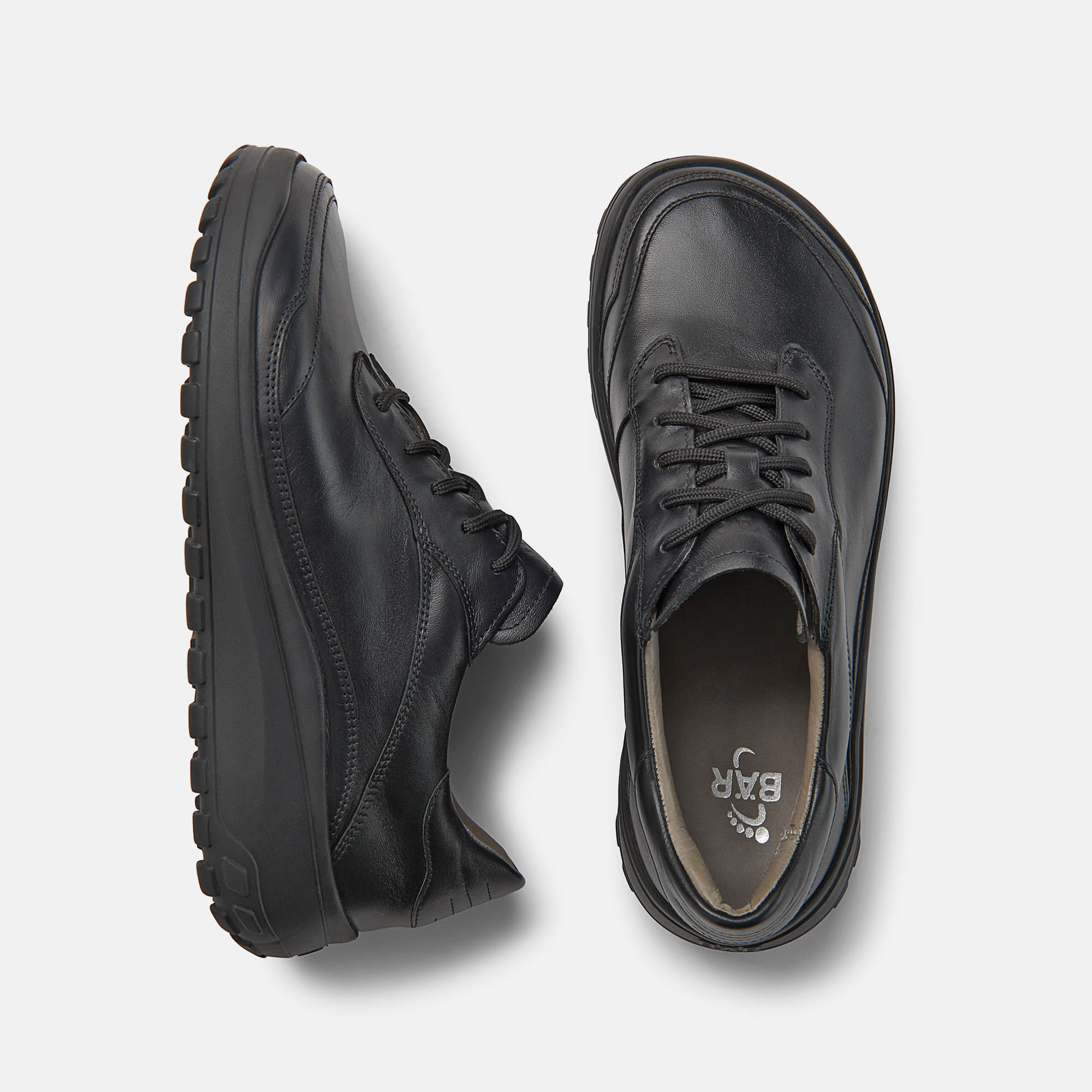 BÄR Schuhe Herrenschuhe Freizeitschuhe Quinn schwarz Rindnappaleder, Rindveloursleder Ansicht von oben