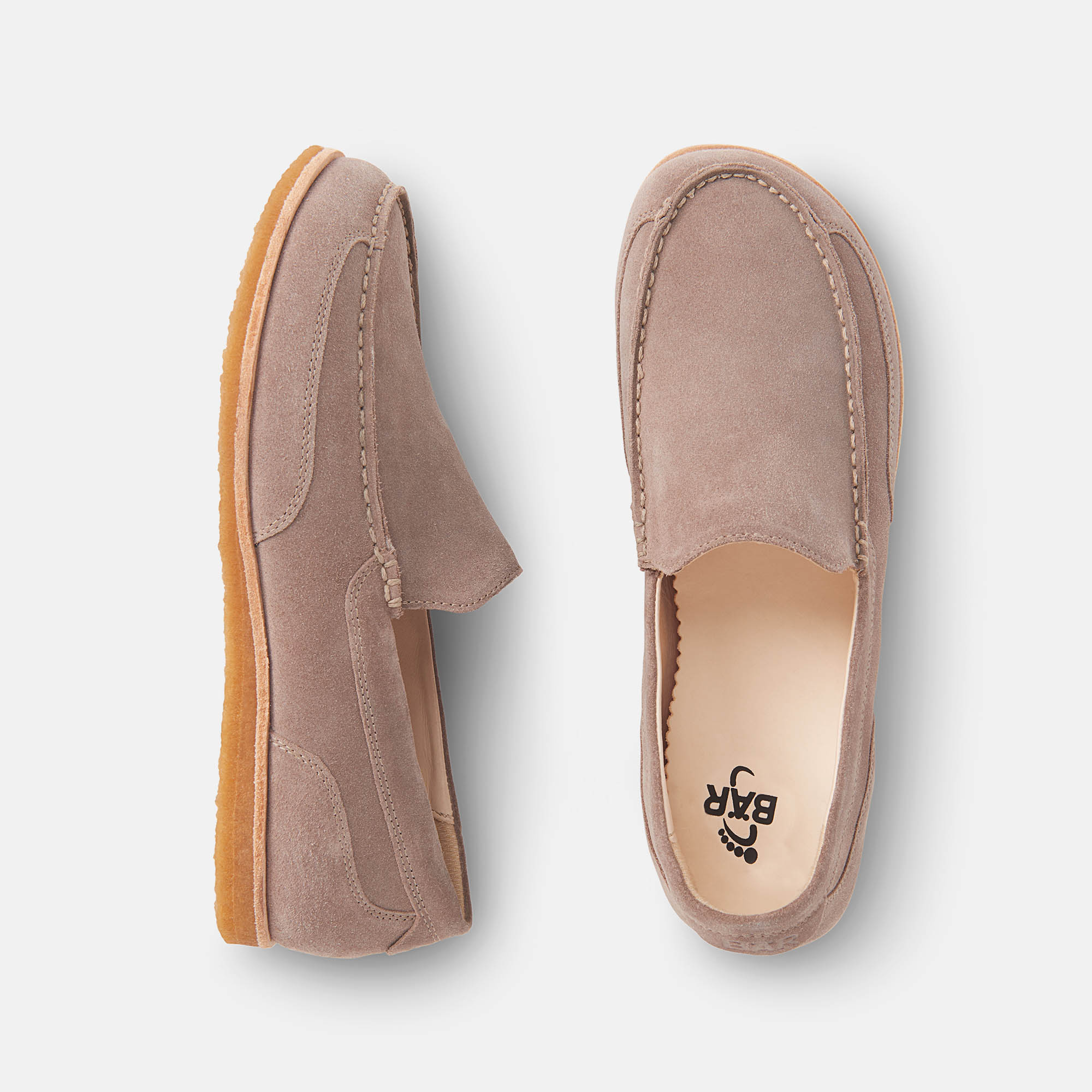 BÄR Schuhe Damenschuhe Freizeitschuhe Denise taupe Kalbveloursleder Ansicht von oben