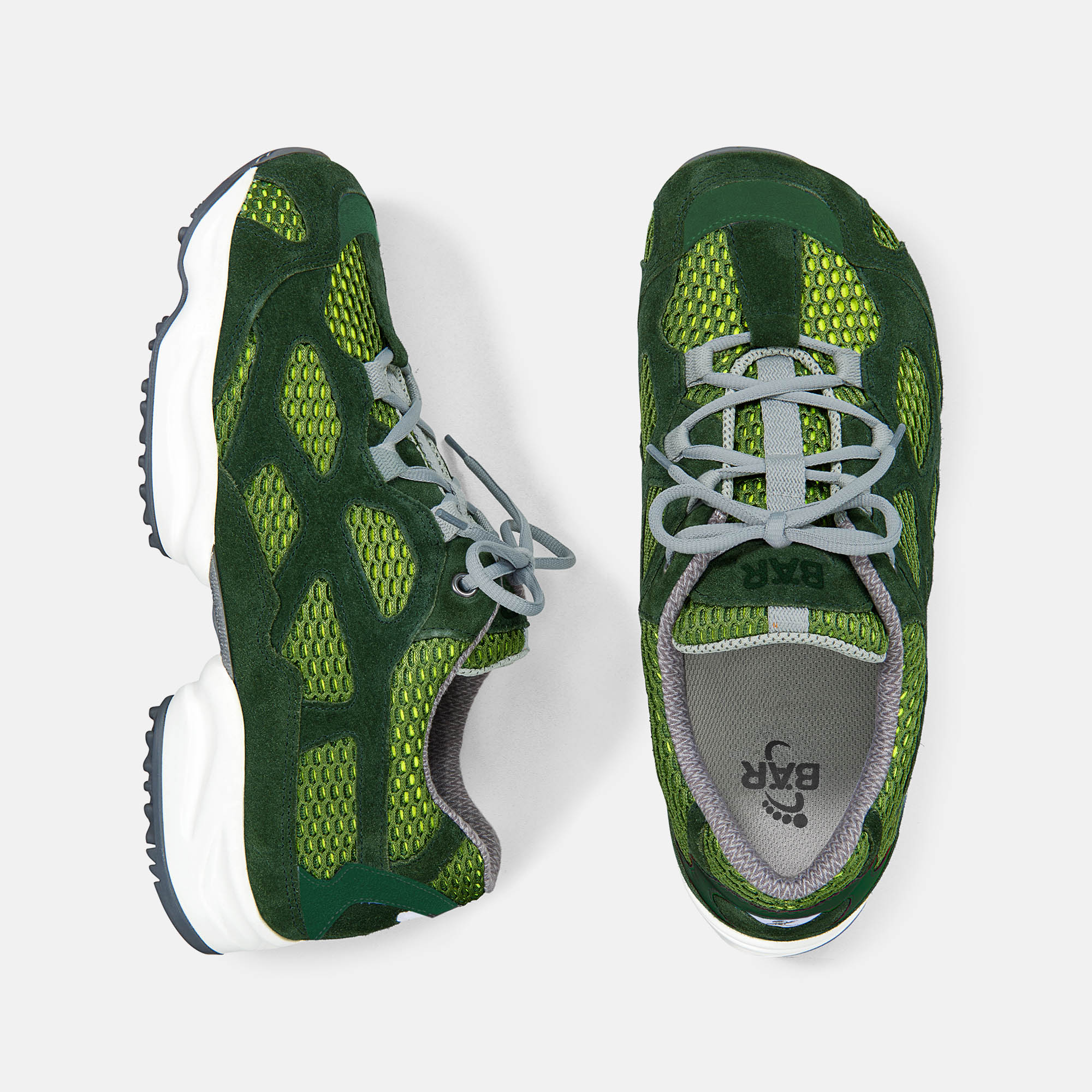 BÄR Schuhe Unisexschuhe Laufschuhe High Performance 2.5 oliv/gelb Mesh, Synthetisches Leder, Kalbveloursleder Ansicht von oben