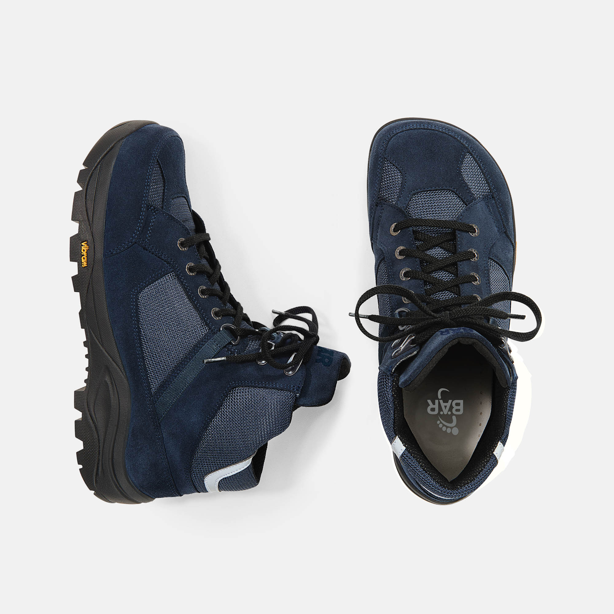 BÄR Schuhe Unisexschuhe Wanderstiefel Innsbruck dunkelblau Rindveloursleder, Funktionstextil Ansicht von oben