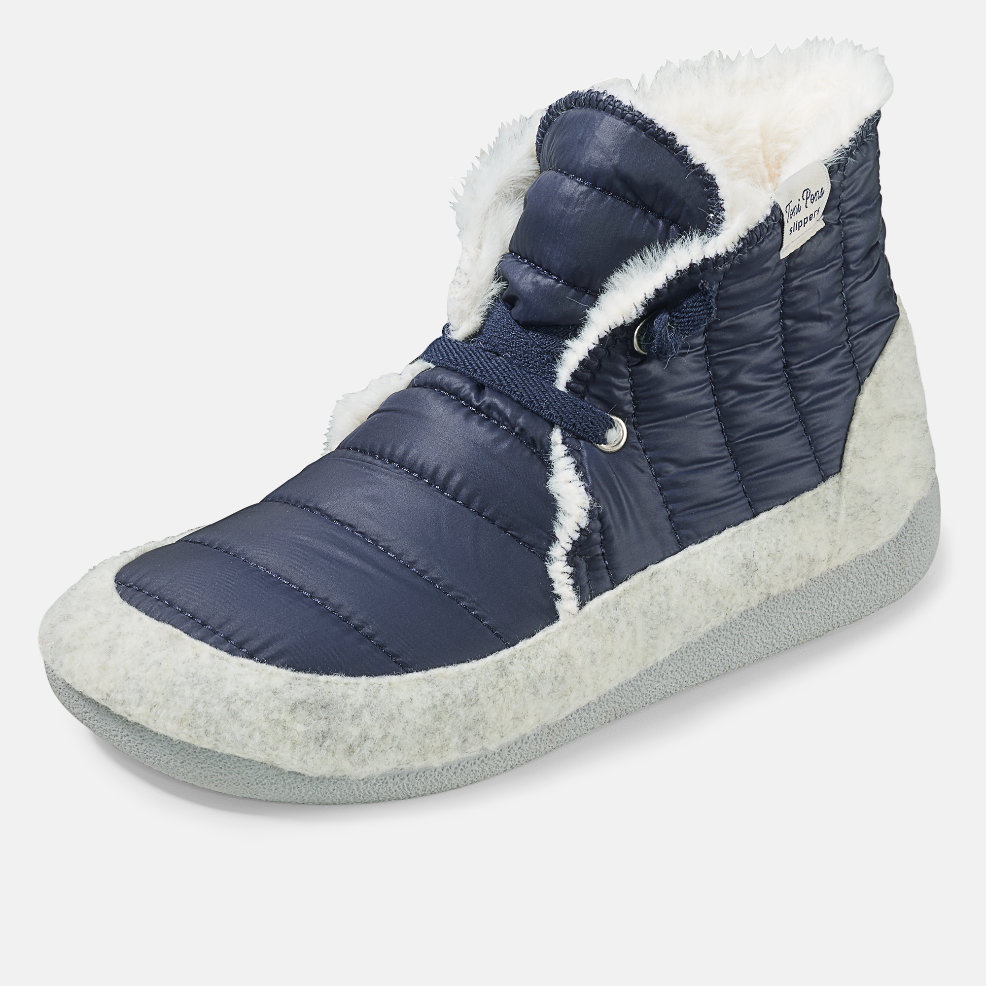 BÄR Schuhe Damenschuhe Hausschuhe Mady blau/beige Polyester Produktbild