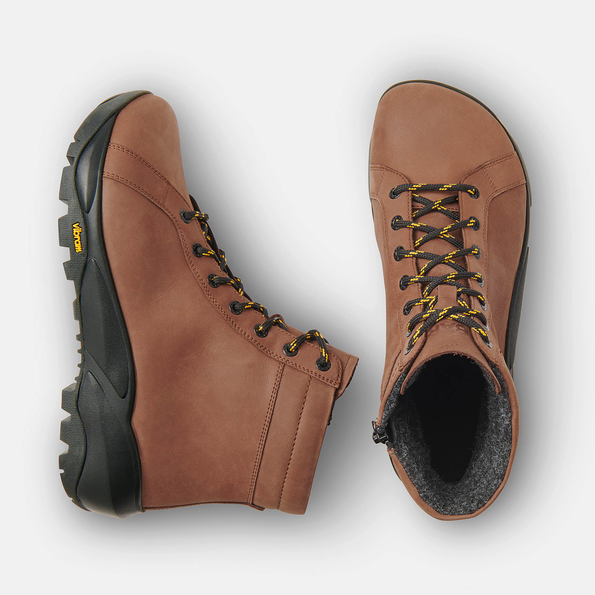 BÄR Schuhe Unisexschuhe Wanderstiefel Feldberg dunkelbraun Rindnappaleder gefettet Ansicht von oben