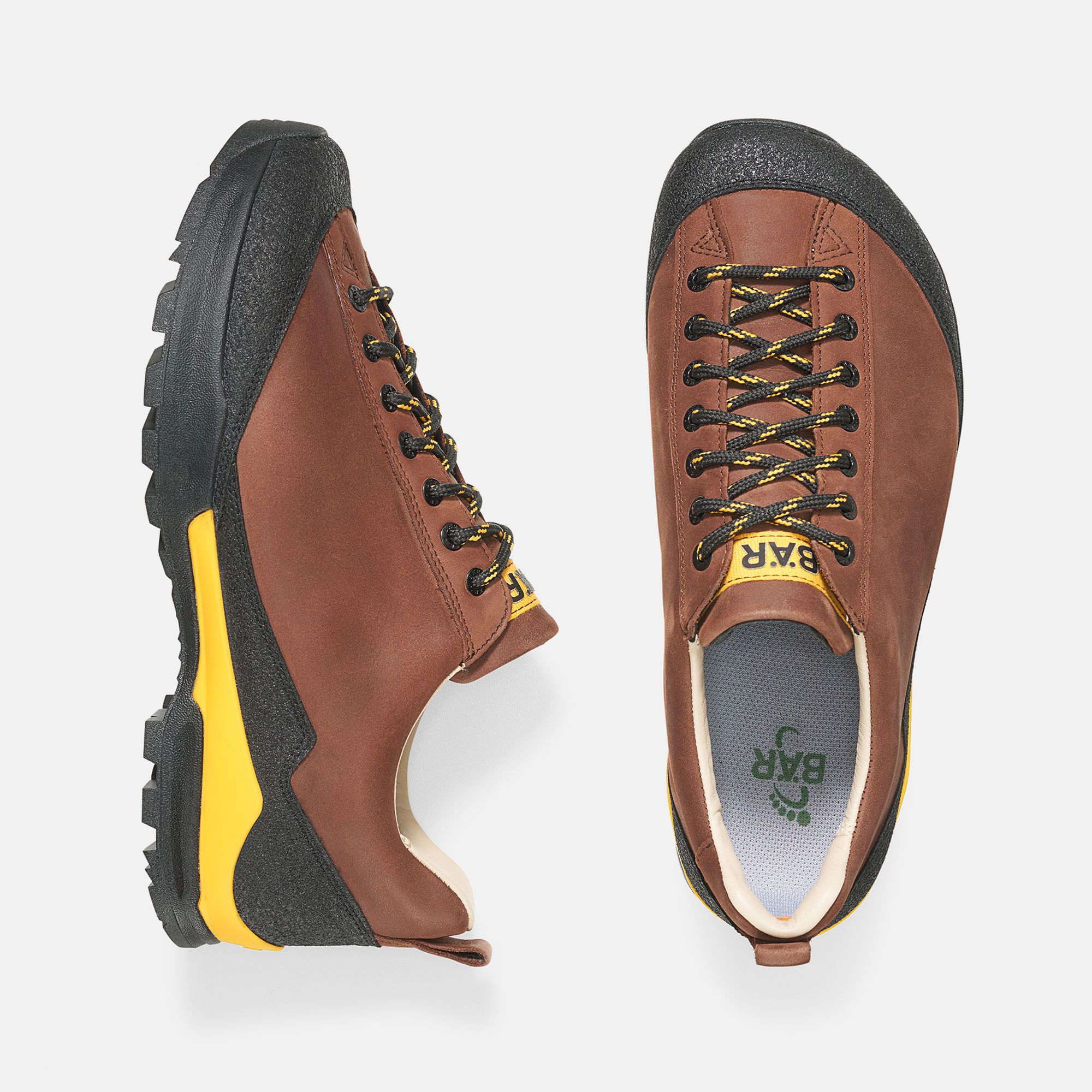 BÄR Schuhe Damenschuhe Wanderschuhe Bergkomfort Wanderschuh dunkelbraun terracare® gewachstes Rindnappa wasserabweisend Ansicht von oben