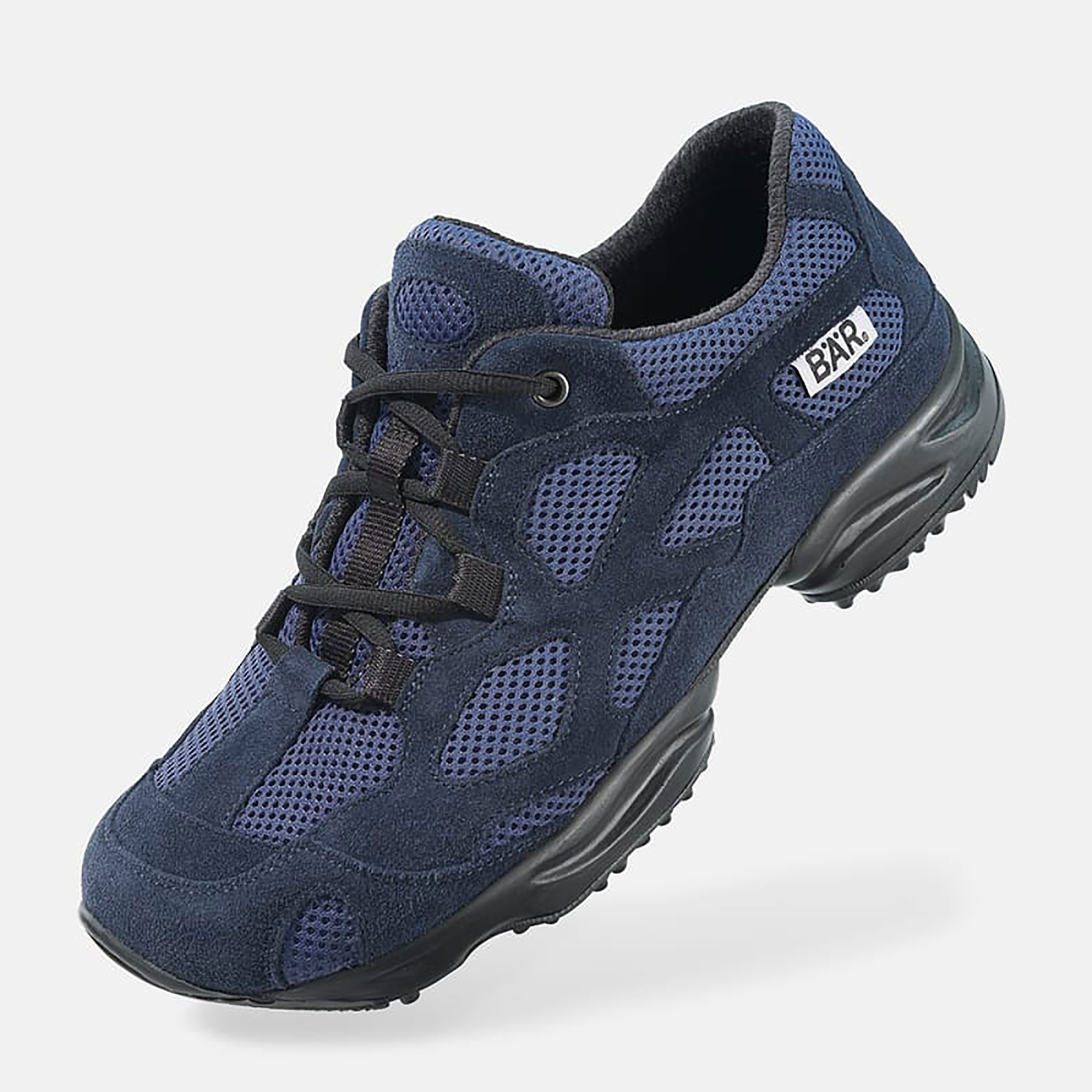 Blauer Wanderschuh mit Mesh und strapazierfähiger Sohle