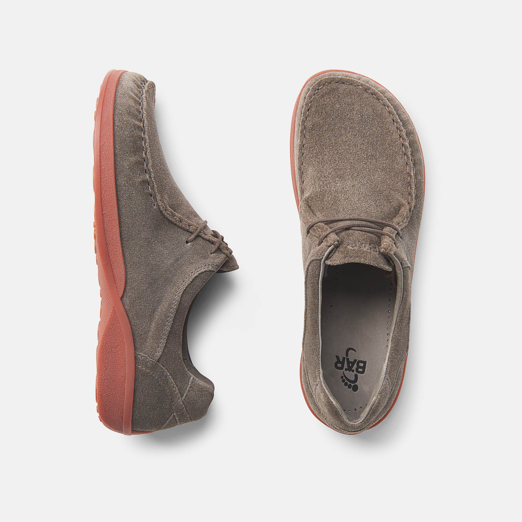 BÄR Schuhe Herrenschuhe Freizeitschuhe Agnello graubraun Rindveloursleder Ansicht von oben