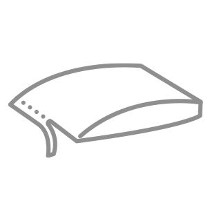 Grafische Darstellung eines modernen Sofakissens mit dekorativem Knopfdetail.